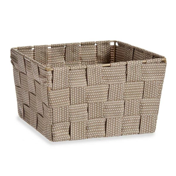 Basket Braiding Brown Cloth (15 x 11 x 20 cm) (24 Units) For Cheap