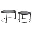 Set of 2 tables DKD Home Decor Black Metal Aluminium 76 x 76 x 44 cm For Sale