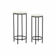 Set of 2 small tables DKD Home Decor White Black 30,5 x 30,5 x 69 cm For Cheap