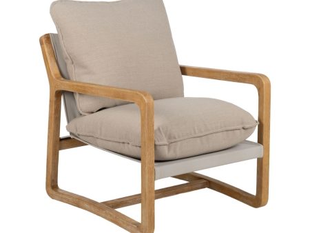 Armchair Beige Natural Rubber wood Sponge Ash wood Foam 65 x 69 x 83 cm Online Hot Sale