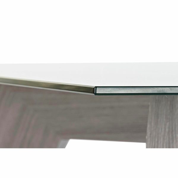 Dining Table DKD Home Decor Crystal Grey Transparent MDF Wood (160 x 90 x 75 cm) Online