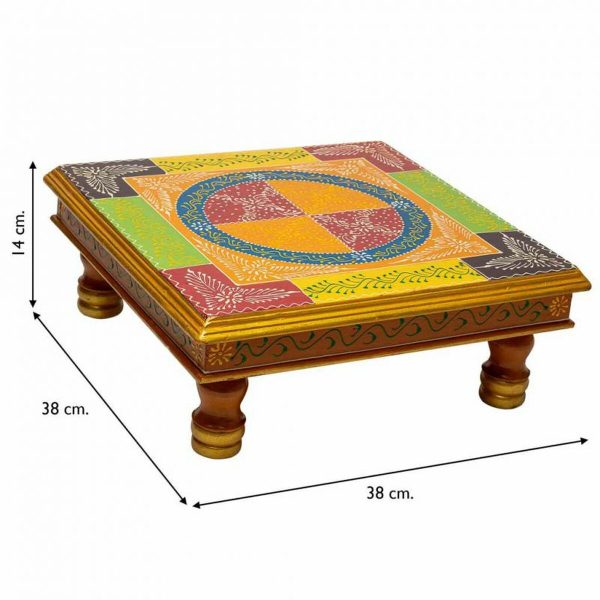 Side table Alexandra House Living Yellow Aluminium MDF Wood 38 x 14 x 38 cm Online Hot Sale