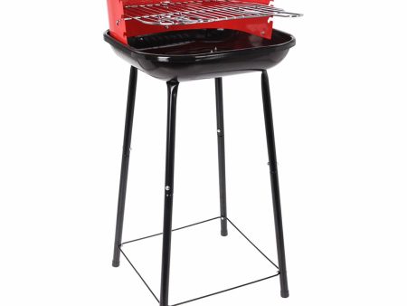 Charcoal Barbecue with Stand Grill 41 x 41 x 74 cm Red Black Cheap