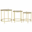 Set of 3 tables Alexandra House Living Gold 53 x 60 x 53 cm Hot on Sale