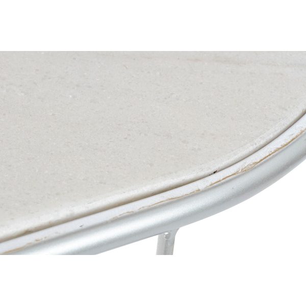 Console DKD Home Decor Silver Metal White Marble 115 x 35 x 78 cm Discount