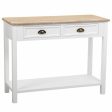 Hall Table with Drawers Alexandra House Living White Brown Zinc Alloy MDF Wood 40 x 78 x 100 cm Hot on Sale