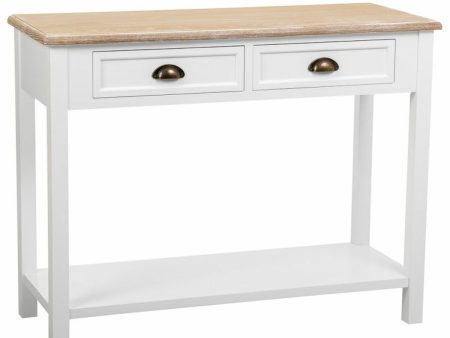 Hall Table with Drawers Alexandra House Living White Brown Zinc Alloy MDF Wood 40 x 78 x 100 cm Hot on Sale