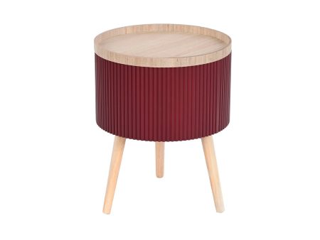 Side table DKD Home Decor 38,5 x 38,5 x 49 cm Brown Maroon MDF Wood on Sale