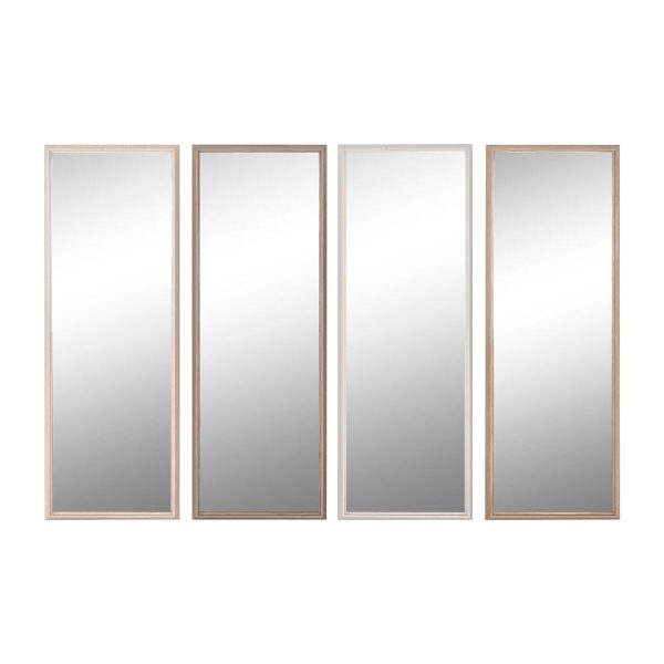 Wall mirror Home ESPRIT White Brown Beige Grey 33 x 3 x 95,5 cm 33 x 2,7 x 93 cm (4 Units) Sale