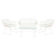 Sofa and table set DKD Home Decor Metal synthetic rattan 124 x 74 x 84 cm Sale